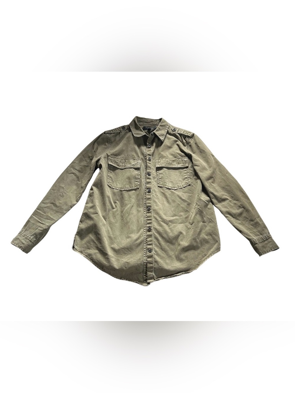 Banana Republic Dillon Soft Wash Utility Shirt | Green | Size S Petite